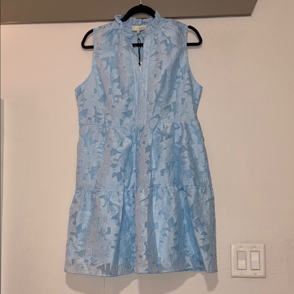 Pinch Blue Floral Tiered Mini Dress SZ XL NWT - Picture 2 of 5